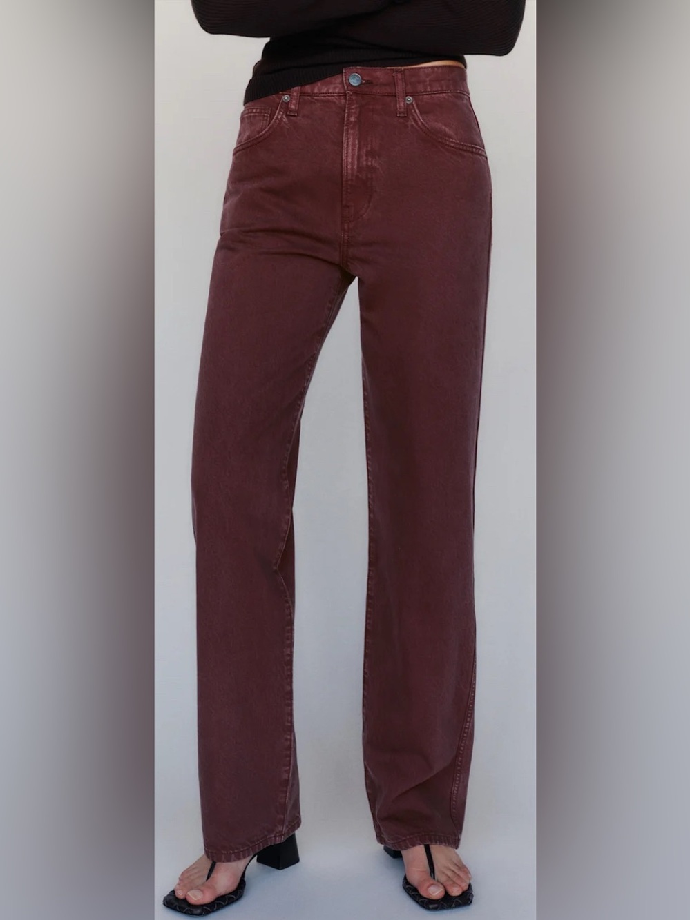 Reformation Chocolate Brown Val 90’s Mid Rise Straight Jeans Size 29 $178 Retail